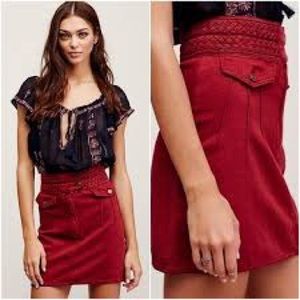 Free People Braided Baby denim mini skirt